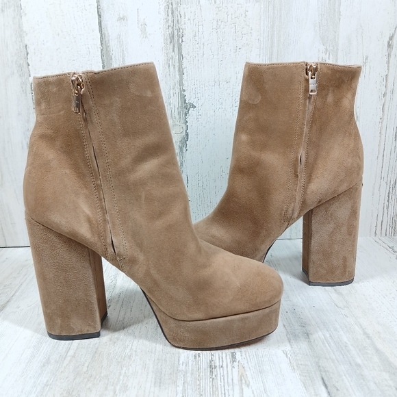 NEW Coach Iona Womens Suede Tan Platform Ankle Boots #1297 - Picture 12 of 16